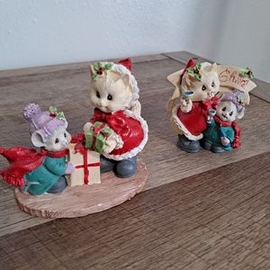 Bundle of cat and mouse decorations by Enesco